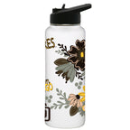34oz White Quencher Water Bottle, Direct Print, Flowers Design | San Diego Padres