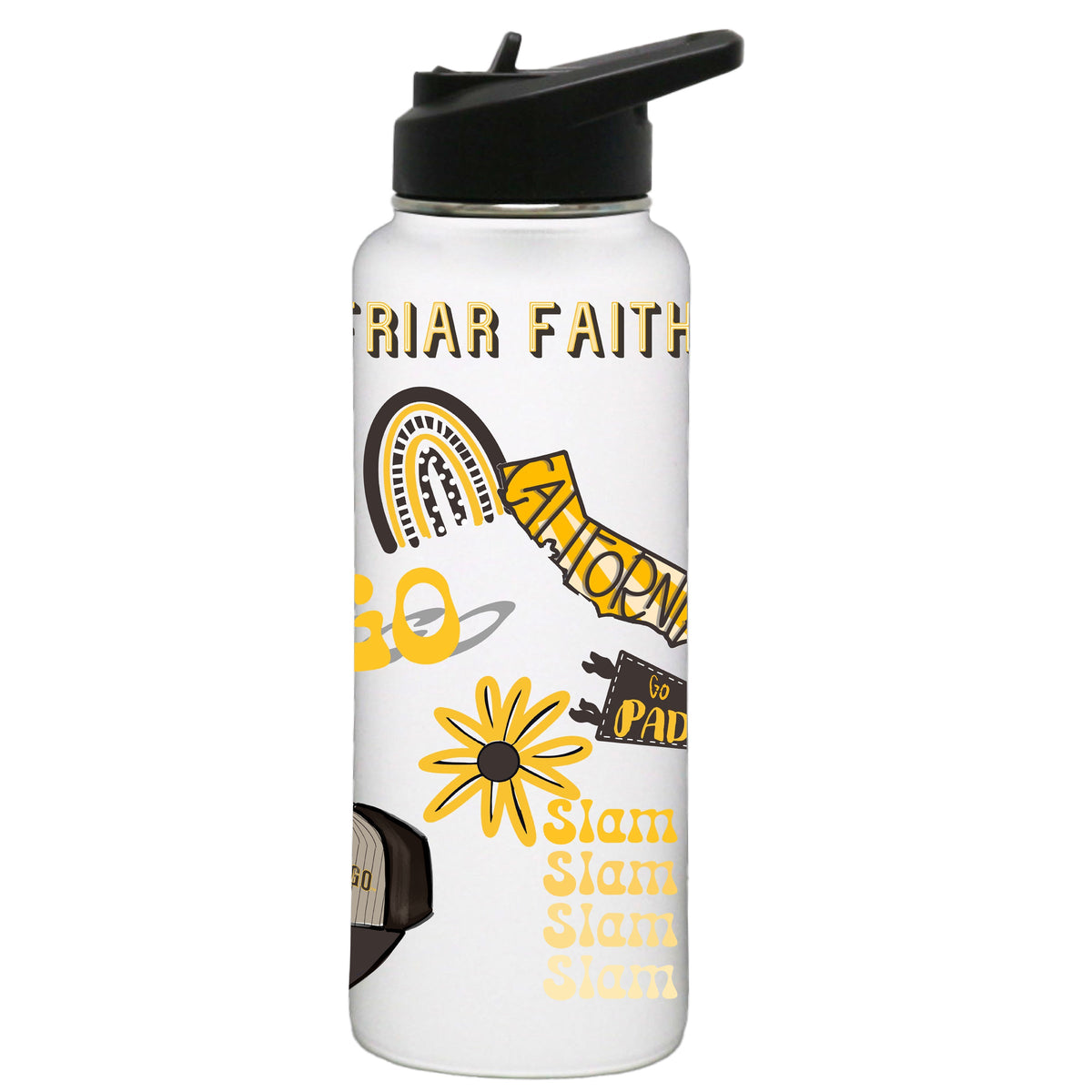 34oz Quencher, White with Loco Design | San Diego Padres