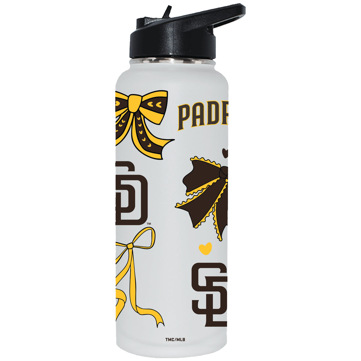  Padres 34oz Bow White Quencher Water Bottle 