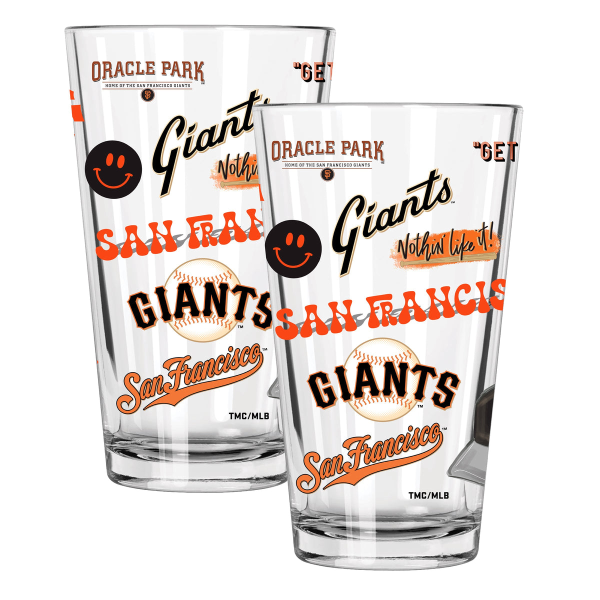 2pk 16oz Pint Glass, Direct Print, Loco Design | San Francisco Giants