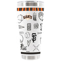 30oz White Stainless Steel Tumbler, Direct Print, Sketchpad Design | San Francisco Giants