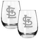 2pk 15oz Stemless Wine Glass, ETC, St. Louis Cardinals