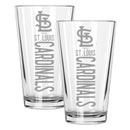 2pk 16oz Pint Glass, ETC, Pinnacle Design, St. Louis Cardinals