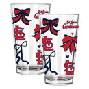  Cardinals 2pk 16oz Bow Pint Glass 