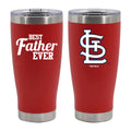20oz Red Stainless Steel Tumbler, Direct Print, Best Dad Ever Design, St. Louis Cardinals
