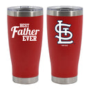 20oz Red Stainless Steel Tumbler, Direct Print, Best Dad Ever Design, St. Louis Cardinals