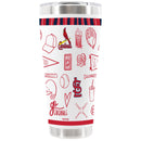 30oz White Stainless Steel Tumbler, Direct Print, Sketchpad Design | St. Louis Cardinals