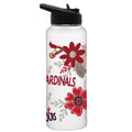 34oz White Quencher Water Bottle, Direct Print, Flowers Design | St. Louis Cardinals