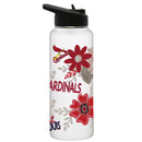 34oz White Quencher Water Bottle, Direct Print, Flowers Design | St. Louis Cardinals