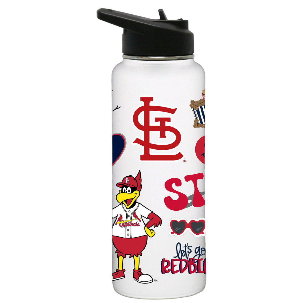 34oz Quencher, White with Loco Design | St. Louis Cardinals