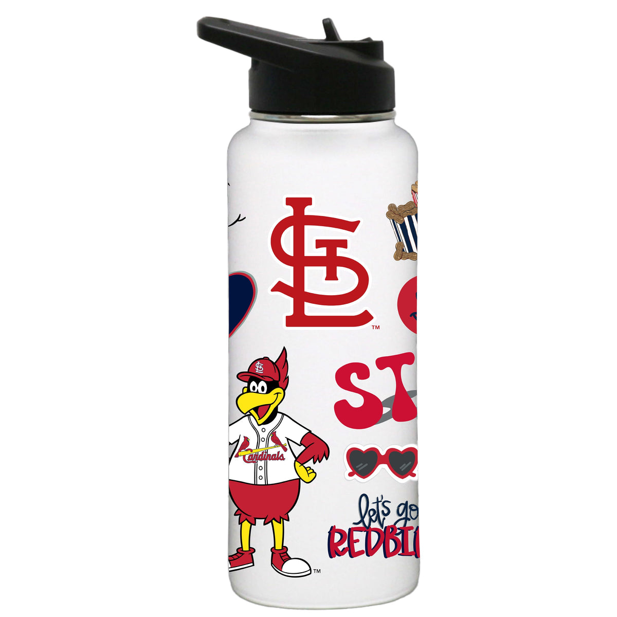34oz Quencher, White with Loco Design | St. Louis Cardinals