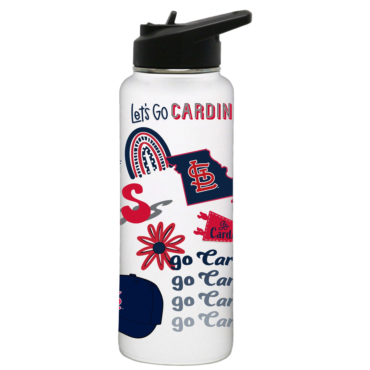 34oz Quencher, White with Loco Design | St. Louis Cardinals