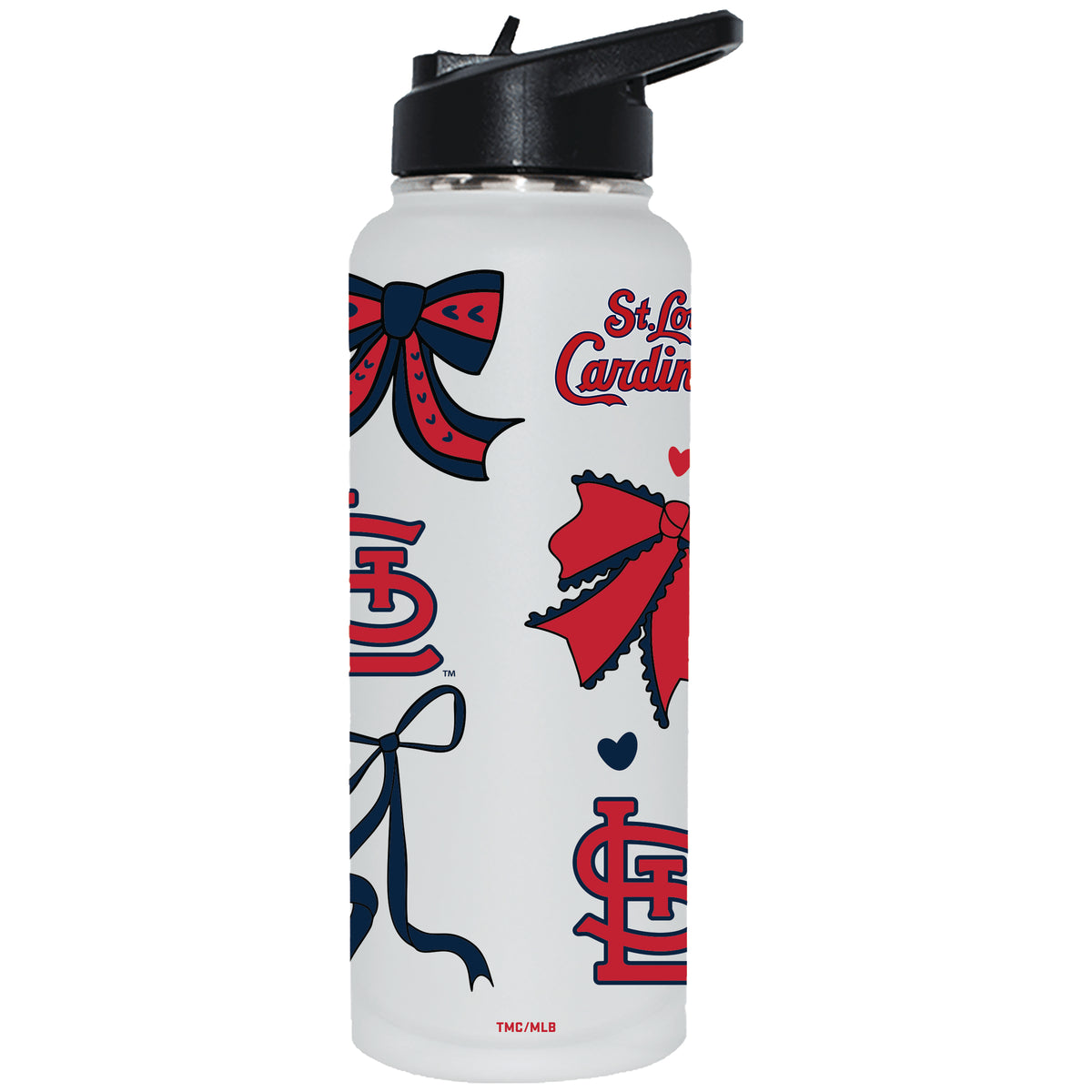  Cardinals 34oz Bow White Quencher Water Bottle 