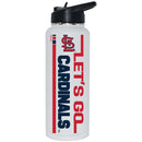 34oz White Quencher Bottle, DP, Let's Go Team Dash, St. Louis Cardinals