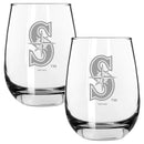 2pk 15oz Stemless Wine Glass, ETC, Seattle Mariners
