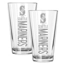 2pk 16oz Pint Glass, ETC, Pinnacle Design, Seattle Mariners