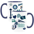 2pk 15oz White Mug with Navy I/C | Seattle Mariners