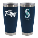 20oz Navy Stainless Steel Tumbler, Direct Print, Best Dad Ever Design, Seattle Mariners