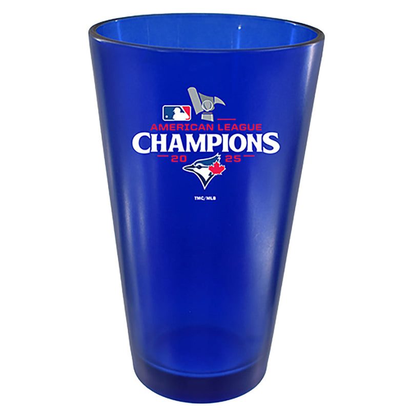 16oz Team Color Frosted Pint Glass, Blue, MLB American League Champs 2025, Direct Print, Toronto Blue Jays