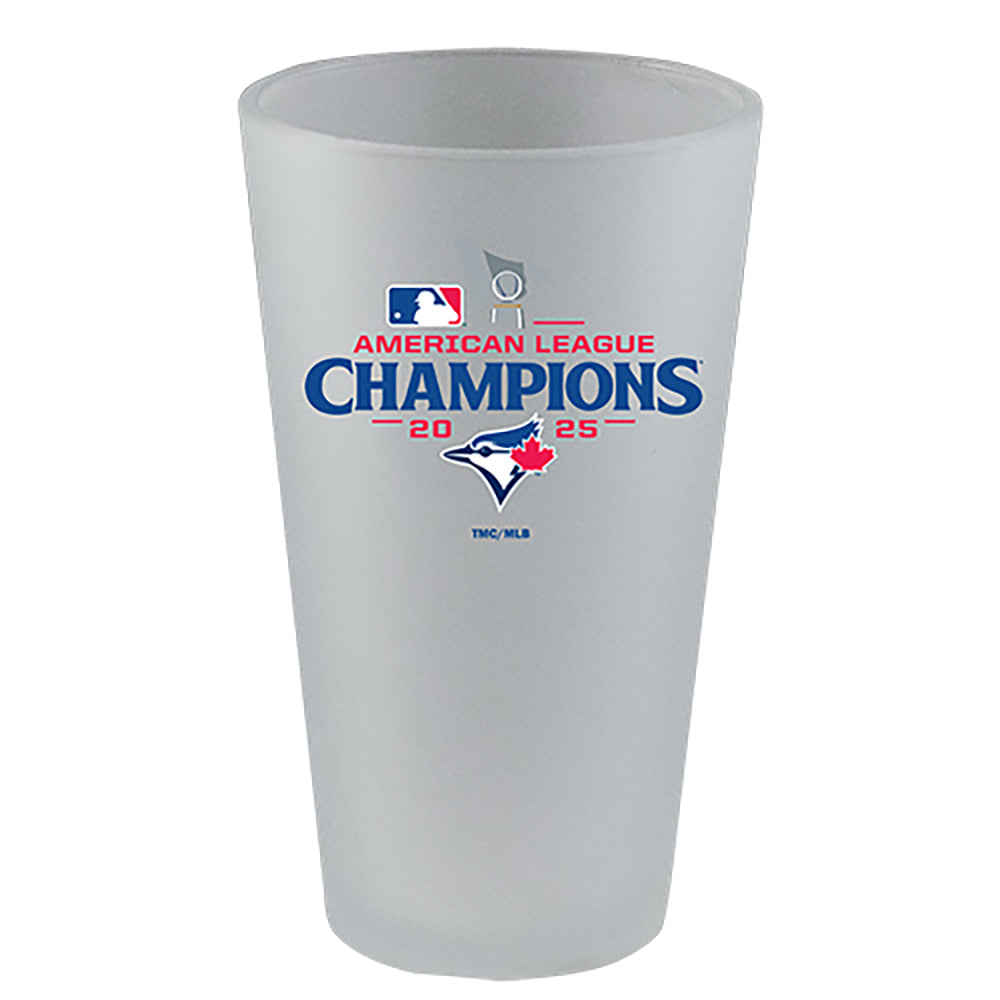 16oz White Frosted Pint Glass, MLB American League Champs 2025, Direct Print, Toronto Blue Jays