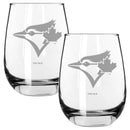 2pk 15oz Stemless Wine Glass, ETC, Toronto Blue Jays