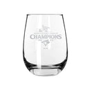 15oz Stemless Wine Glass, MLB American League Champs 2025, Etched, Toronto Blue Jays