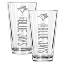 2pk 16oz Pint Glass, ETC, Pinnacle Design, Toronto Blue Jays