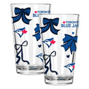  Blue Jays 2pk 16oz Bow Pint Glass 