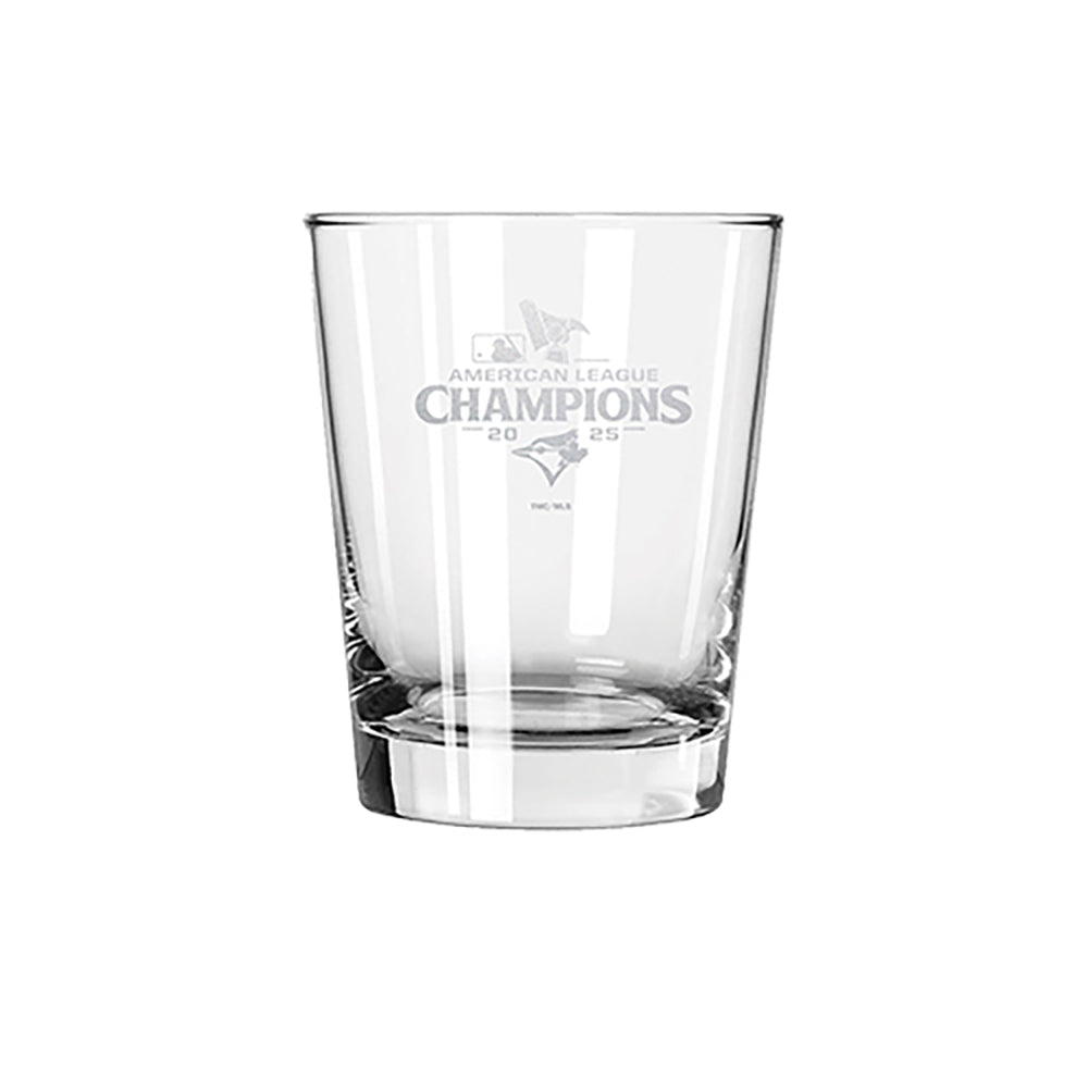 15oz Double Old Fashioned Glass, MLB American League Champs 2025, Etched, Toronto Blue Jays