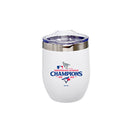 12oz White Stainless Steel Stemless Tumbler, MLB American League Champs 2025, Direct Print, Toronto Blue Jays