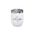 12oz White Stainless Steel Stemless Tumbler, MLB American League Champs 2025, Etched, Toronto Blue Jays