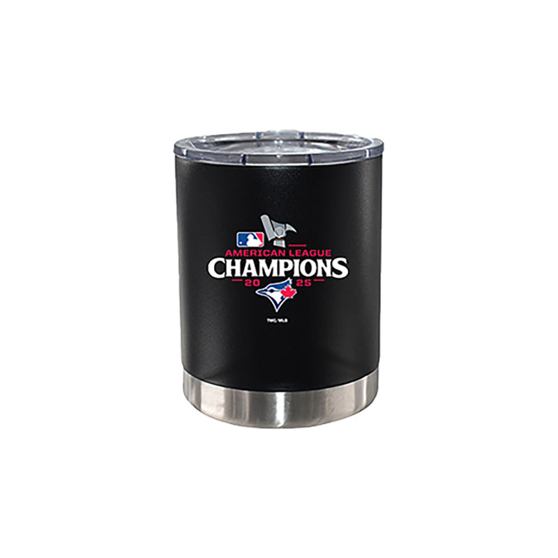 12oz Black Stainless Steel Lowball Tumbler, MLB American League Champs 2025, Direct Print, Toronto Blue Jays