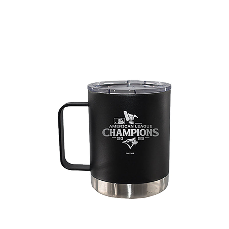 12oz Black Stainless Steel Lowball Tumbler with Handle, MLB American League Champs 2025, Etched, Toronto Blue Jays