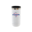 12oz White Stainless Steel Slim Can Holder, MLB American League Champs 2025, Direct Print, Toronto Blue Jays