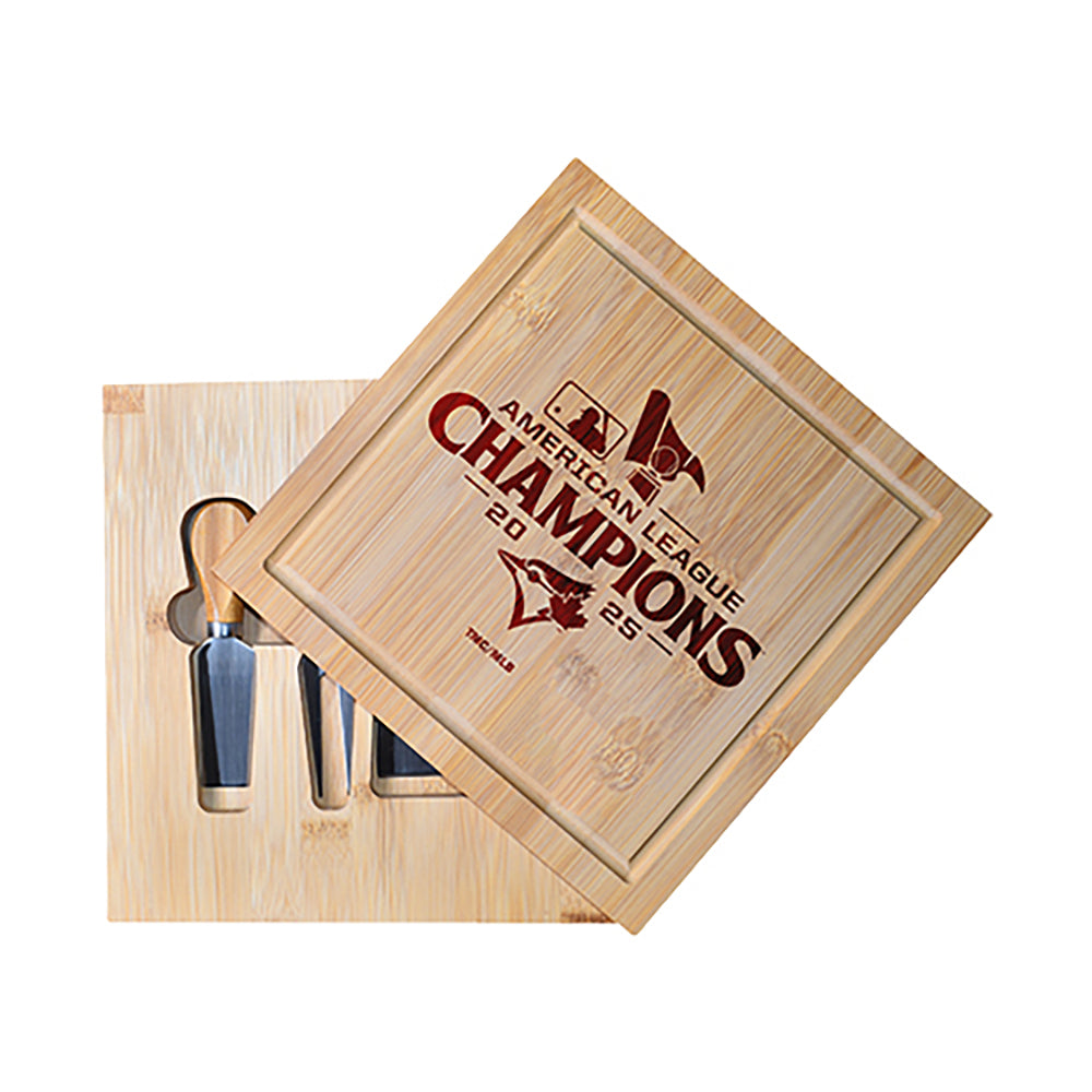 Bamboo Cutting Board with Utensils, MLB American League Champs 2025, Etched, Toronto Blue Jays