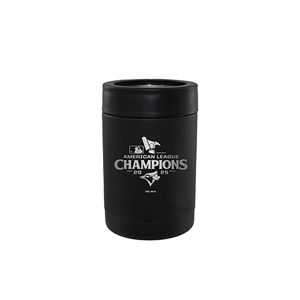 12oz Black Stainless Steel Can Holder, MLB American League Champs 2025, Etched, Toronto Blue Jays