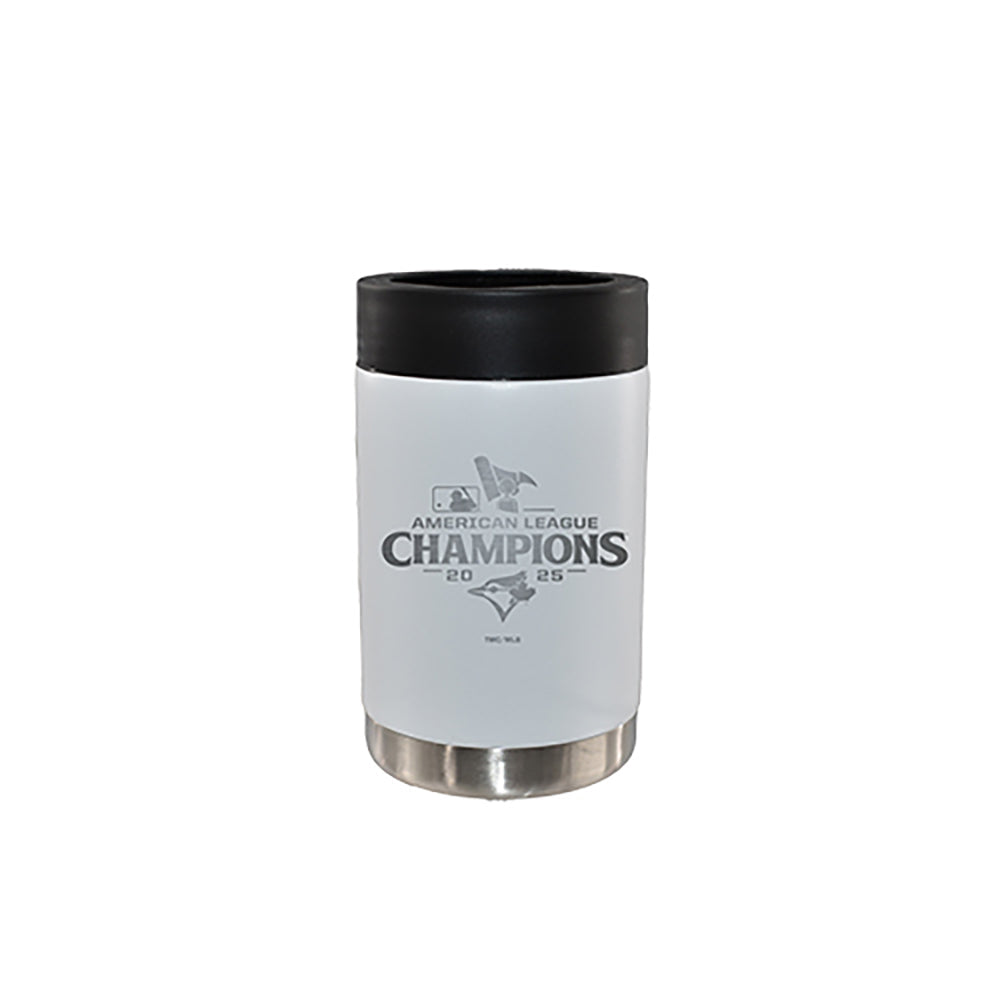 12oz White Stainless Steel Can Holder, MLB American League Champs 2025, Etched, Toronto Blue Jays