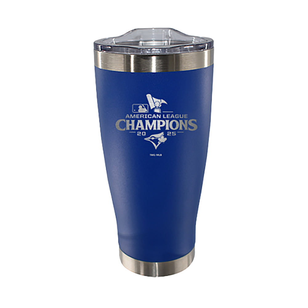 20oz Royal Blue Stainless Steel Tumbler, MLB American League Champs 2025, Etched, Toronto Blue Jays