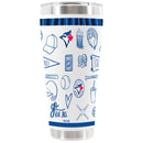 30oz White Stainless Steel Tumbler, Direct Print, Sketchpad Design | Toronto Blue Jays