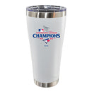30oz White Stainless Steel Tumbler, MLB American League Champs 2025, Direct Print, Toronto Blue Jays