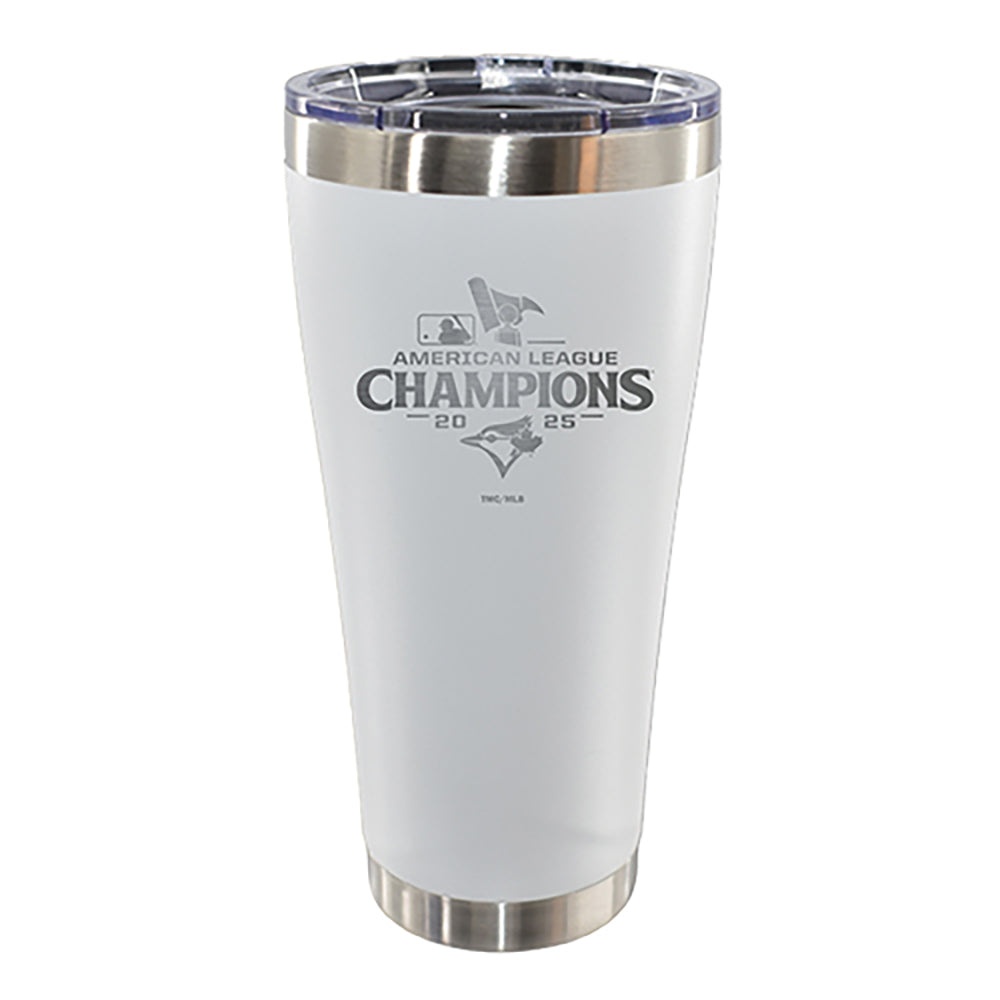 30oz White Stainless Steel Tumbler, MLB American League Champs 2025, Etched, Toronto Blue Jays