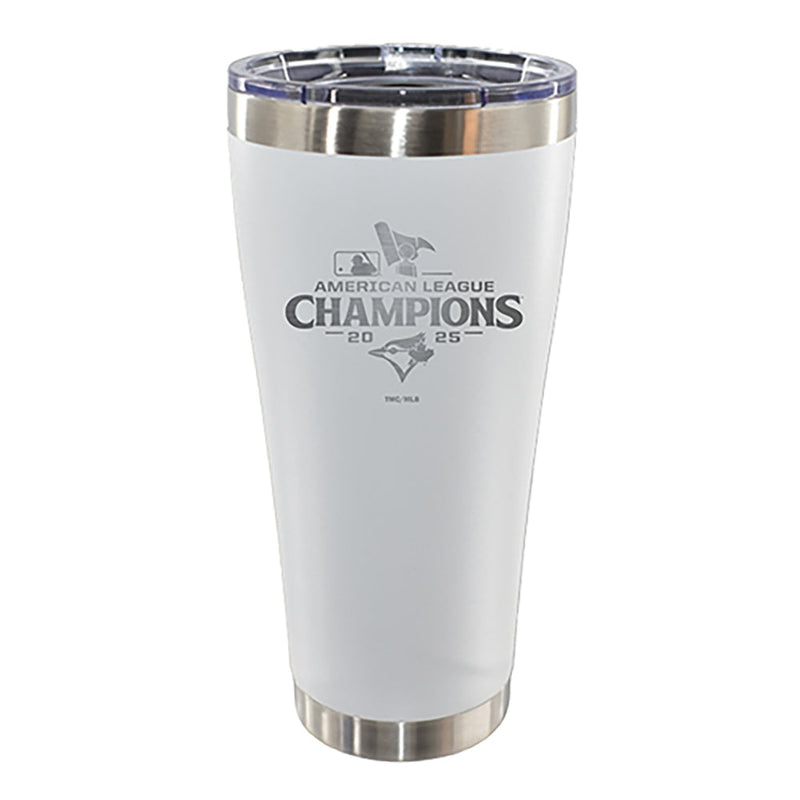 30oz White Stainless Steel Tumbler, MLB American League Champs 2025, Etched, Toronto Blue Jays