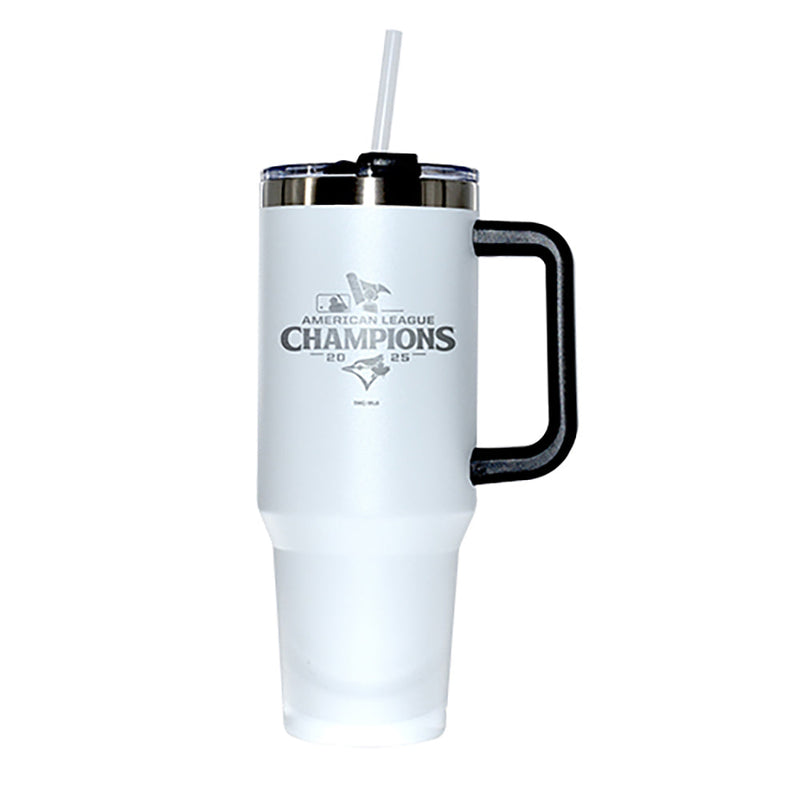 40oz White Stainless Steel Colossal Tumbler, MLB American League Champs 2025, Etched, Toronto Blue Jays
