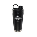 22oz Black Stainless Steel Beverage Blender Bottle, MLB American League Champs 2025, Etched, Toronto Blue Jays