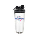 24oz White Stainless Steel Beverage Shaker Bottle, MLB American League Champs 2025, Direct Print, Toronto Blue Jays