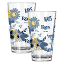 2pk 16oz Pint Glass, Direct Print, Flowers Design | Tampa Bay Rays