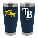 20oz Navy Stainless Steel Tumbler, Direct Print, Best Dad Ever Design, Tampa Bay Rays
