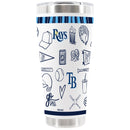 30oz White Stainless Steel Tumbler, Direct Print, Sketchpad Design | Tampa Bay Rays