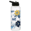 34oz White Quencher Water Bottle, Direct Print, Flowers Design | Tampa Bay Rays