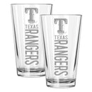 2pk 16oz Pint Glass, ETC, Pinnacle Design, Texas Rangers